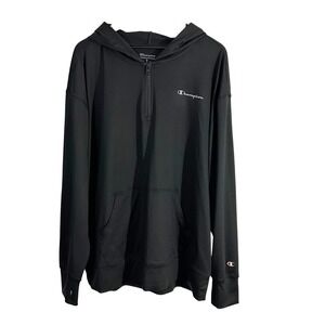Champion Hooded Sweatshirt Hoodie Black Extra Large Athletic Activewear Training
